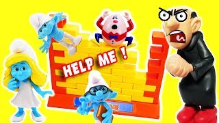 Smurfs Wall Game with Gargamel amp The Smurfs Smurfette Brainy and Clumsy [upl. by Yrohcaz42]