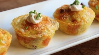 Potato Chorizo Mini Quiches  Chorizo Manchego Potato Quiche Bites  Party Snack [upl. by Erdreid]