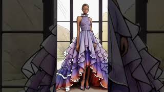 Layered purple gown coloring purplegown layereddress fashion [upl. by Annaujat]