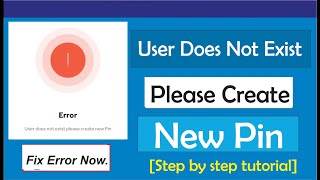 User Does Not Exist Please Create New Pin  Fix Error  Access Bank [upl. by Secrest]