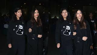 Aishwarya Rai amp Aaradhya Return to Mumbai After Paris Fashion Week [upl. by Ecnesse]