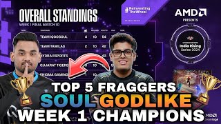 Upthrust Esports Points Table Week 1 Grand Finals Champions Top 5 FraggersIndia Rising Tournament [upl. by Ahsitak671]