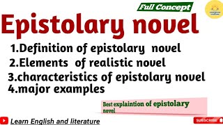 What is Epistolary NovelCharacteristics of Epistolary Novel and Major Examplestypesofnovel [upl. by Canada]