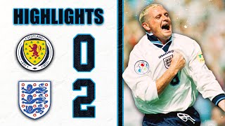 Scotland 02 England  Paul Gascoigne Scores Classic Euro 96 STUNNER  Highlights  Euro 96 [upl. by Ahsiri331]