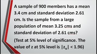 SNM  MA3251 Unit 1 Testing Of Hypothesis  Large sample  Single mean  Problem in Tamil [upl. by Anissej]