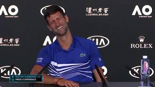 Novak Djokovic jokes with Italian journalist at Australian Open conference Not Too Bad [upl. by Nylrak]