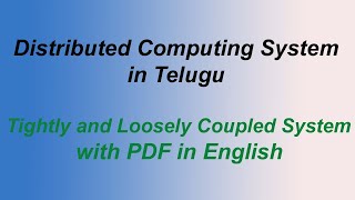 Tightly and Loosely Coupled System in Distributed System in Telugu [upl. by Cooper]