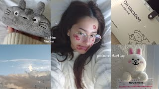 PRODUCTIVE STUDY VLOG 🐇 as a film director student what i do skincare [upl. by Lonergan]