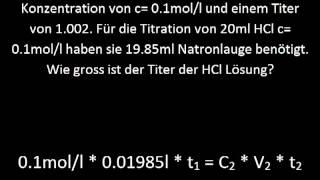 Chemisches Rechnen Massanalysen [upl. by Aljan]