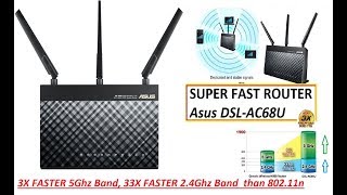 Asus DSL AC68U Dual band Wireless AC1900 VDSL ADSL Modem Router in HINDI by TECHNICAL ASTHA [upl. by Ecyoj]