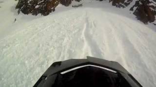 Snowmobile 0 Mountain 1  Epic Snowmobile Crash [upl. by Irami]