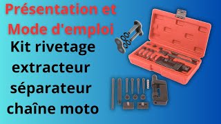 outil kit de rivetage extracteur séparateur de chaîne moto présentation détaillée et mode demploi [upl. by Weihs]