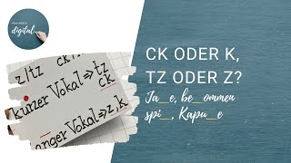 k oder ck z oder tz  so ist es einfach zu merken [upl. by Madalena]