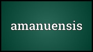 Amanuensis Meaning [upl. by Danzig]