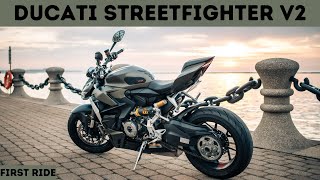 New Ducati Streetfighter V2 First Ride Motovlog [upl. by Ilwain]