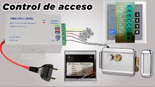 Sistema control de acceso con cerradura en puerta lector de tarjetas y botón de salida seguridad 🏘️ [upl. by Nnylsia709]