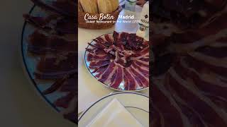 madrid spain casabotin oldestrestaurantintheworld traditionalspanishfood [upl. by Tillio981]