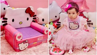 DIY Hello kitty Cardboard Sofa making  How to make BABY SOFA  Manualidades Mini sofá  DIY Sofa [upl. by Call312]