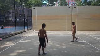 Grand Street  Handicap Game 2 vs 1  John P vs Ken amp Kai  Handball Filmed By Shena  6272024 [upl. by Calderon409]