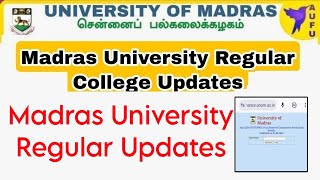 Madras University Regular Affiliated Important Updates 👍 [upl. by Willet]