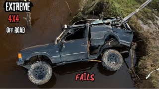 Compilation Off Road Cars Crossing River and stuck in Water  Fail and Win [upl. by Aynom]