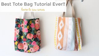 The Perfect Tote Bag Tutorial  Learn to Sew Series [upl. by Anamuj151]