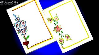 Beautiful Border Designproject designcorev Page designassignment frontpage designFlower Drawing [upl. by Duyne]