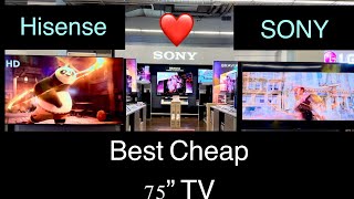 BEST💓cheap Large 75” LED TV 2024 Direct LED Hisenes A6 seriee vs SONY X77L for Half Price ❣️🗽 [upl. by Almallah]