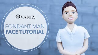 Fondant man   How to make fondant man figure  Fondant man face [upl. by Neved]