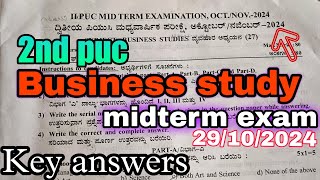 2nd puc business study midterm exam key answers 2024  Business study midterm exam questions paper [upl. by Eissoj235]