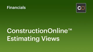 ConstructionOnline Estimating Views [upl. by Annaehr]