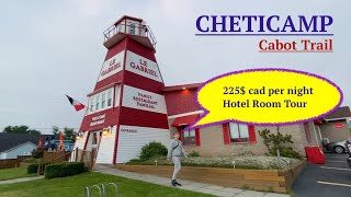 Cheticamp 225 cad per night Hotel Lauries Inn room tour Cabot Trail Nova Scotia  Life in Canada [upl. by Augustus637]