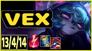 VEX VS XERATH  13414 KDA MID GAMEPLAY [upl. by Hasina427]