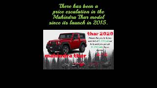 The Mahindra Thars price has gone up since 2015 automobile mahindrathar cars thar offroad [upl. by Beauvais]