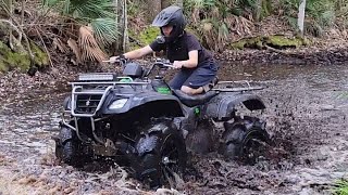 Suzuki eiger 400 gets cut 32 inch tires This fourwheeler is unstoppable [upl. by Philip740]