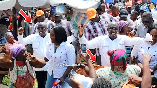 Kaneshie market women lay their clothes on the floor to worship Dr Bawumia during his campaign visit [upl. by Yroc703]