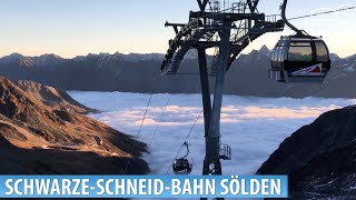 Sölden Fahrt im Morgengrauen mit der SchwarzeSchneidbahn am Weltcupwochenende [upl. by Sax728]