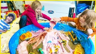 🌋Toy Trucks Make MASSiVE Volcano🌋 [upl. by Annavoig]