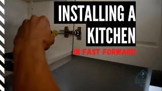 Installing cabinets like the pros in fast forward [upl. by Anderea]