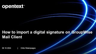 How to import digital signature on GroupWise Mail Client [upl. by Aikas315]