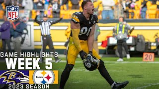 Baltimore Ravens vs Pittsburgh Steelers Game Highlights  NFL 2023 Week 5 [upl. by Hekker929]