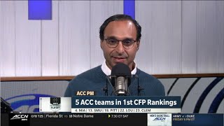 Zubin Mehenti breaks down ACC team in 1st CFB Rankings 1 Miami 2 SMU 3 Clemson 4 Pittsburgh [upl. by Sharpe]