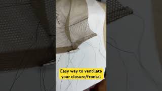 How to ventilate your closure for beginnersdouble knotting [upl. by Warram]