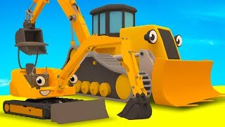 Diggers Tractor Excavator Garbage Truck amp Muddy Construction Vehicles For Kids  Geckos Garage [upl. by Margo197]