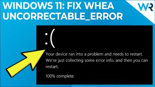 WHEA UNCORRECTABLE ERROR FIX  Windows 10 BSOD Fix [upl. by Sacks]