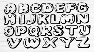 bubble letters  how to draw graffiti bubble letters az  write bubble letters [upl. by Shannen]