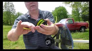 Wild Badger 52cc trimmer cutter handle adjustment and at 258 I show how to restring the bump head [upl. by Anerda63]