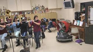 Kingsbury HS Band Room Practice for Collierville Christmas Parade [upl. by Annibo818]