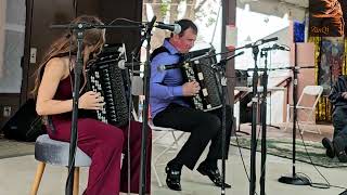 Thunderstruck ACDC  Sergei amp Maria Teleshev at Cotati Accordion Festival 2024 14 [upl. by Atenahs]