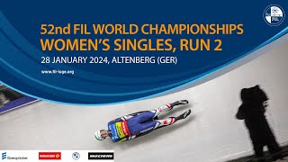 RELIVE  Womens Singles Run 2  52nd FIL Luge World Championships 2024  Altenberg GER [upl. by Initof]